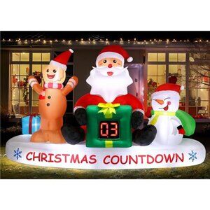 10 FT Christmas Inflatable Outdoor Decorations with LED Countdown Clock